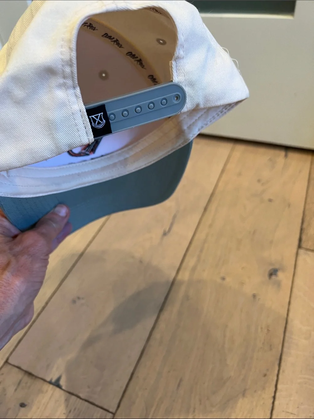 Average Fisherman Master Baiter Patch Cap - Cream & Olive with Orange Trim
